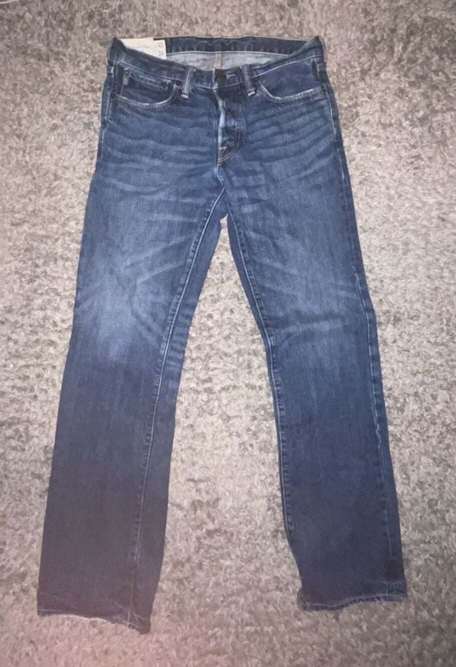 Abercrombie & Fitch Button-Fly Mid-Wash Denim Jeans, Men's Size 32x34